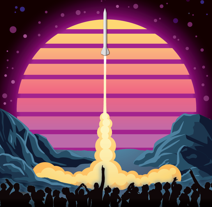 Rocket liftoff at NASA Marshall Space Flight Center